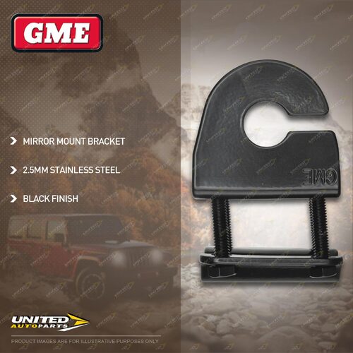 GME 2.5Mm Black Mirror Mount Stainless Steel Bracket With Cable Slot MB-SS411B