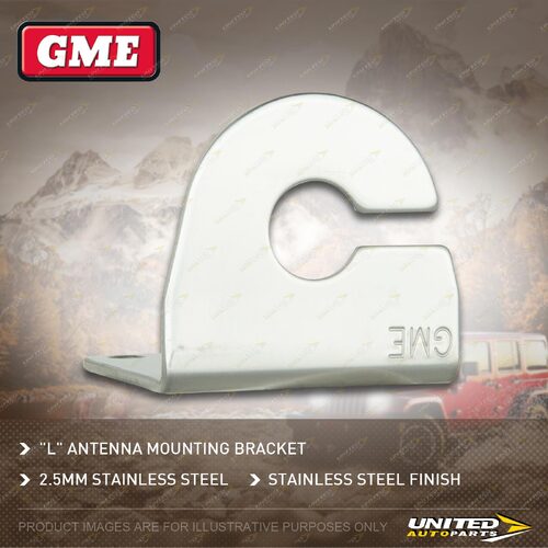 GME 2.5Mm Stainless Steel L Antenna Mounting Bracket With Cable Slot MB-SS415SS