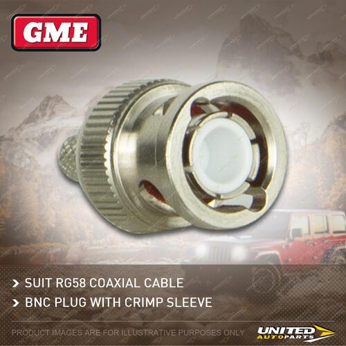 GME BNC Connector With Crimp Sleeve PL-SS04 - To Suit RG-SS58 Coaxial Cable