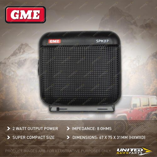 GME 2 Watt Black Extension Speaker Super Compact Size 67 x 75 x 31mm SPK-SS07