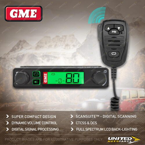 GME 5 Watt Super Compact UHF CB Radio with ScanSuite & Speaker Microphone