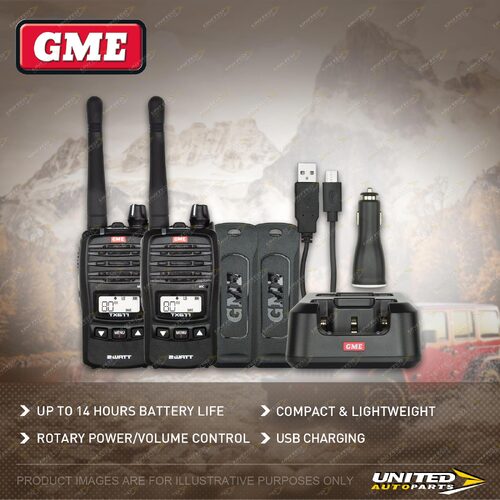 GME 2 Watt UHF CB Handheld Radio Kit - Twin Pack Offroad Adventure TX-SS677TP