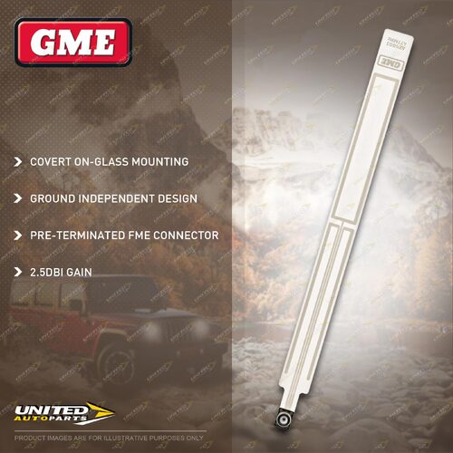 GME Transparent On-Glass UHF CB Radio Antenna 2.1dBi Gain Suit Car Truck 4WD