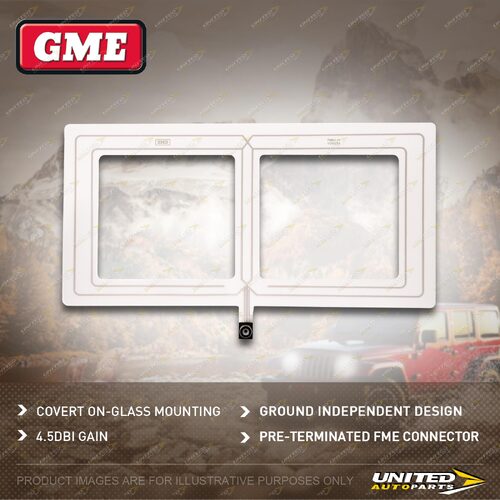 GME Transparent On-Glass UHF CB Radio Antenna 4.5dBi Gain Suit Car Truck 4WD