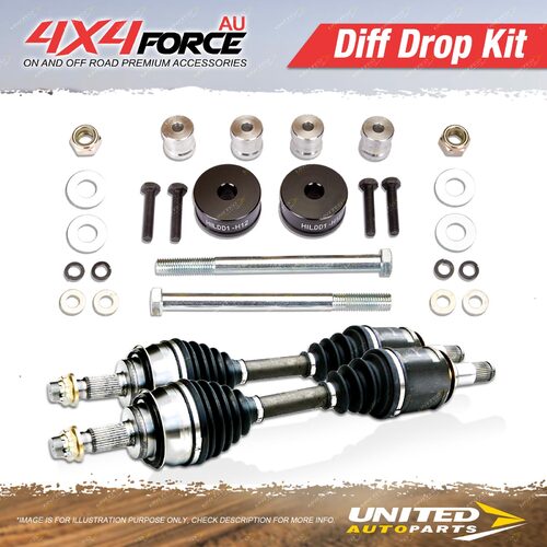 Premium Quality Diff Drop Kit & Pair CV Shaft Axles for Toyota Hilux Kun26 05-15