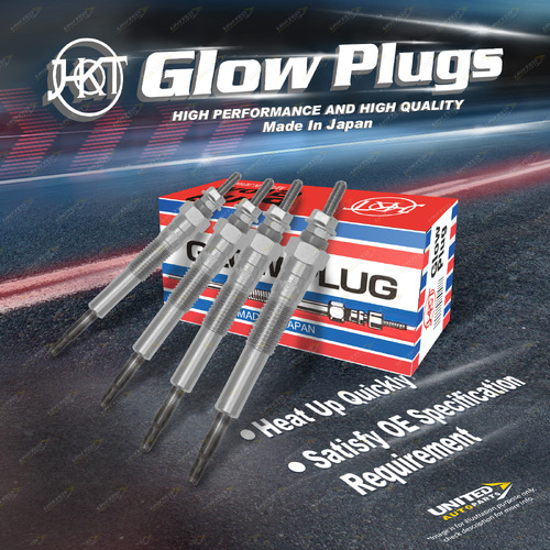 4 x HKT Glow Plugs for Toyota Hilux KD-KZN185 KZN130W Hiace Y-KZH100G 106G 106W