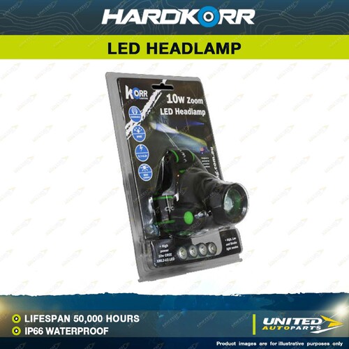 Hardkorr 850 Lumen Head Torch Headlamp 10W IP66 Waterproof Caravan Camping