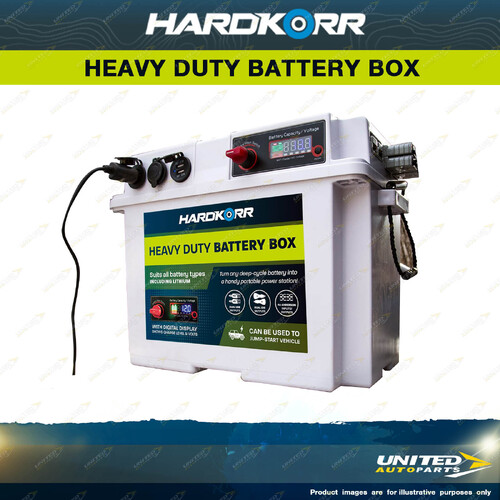 Hardkorr Heavy Duty Battery Box White Deep Cycle Battery Portable Camping