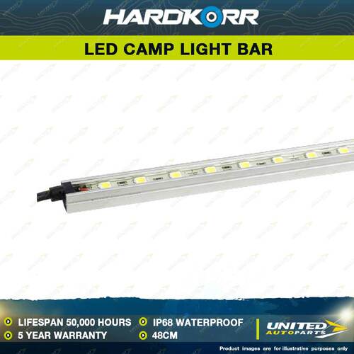 Hardkorr 48cm White LED Light Bar Kit with Diffuser IP68 Waterproof Camping