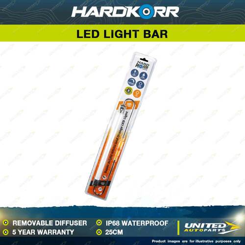 Hardkorr 25cm Super Bright LED Light Bar Orange/White Diffuser IP68 Waterproof