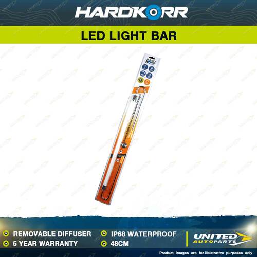 Hardkorr 48cm Super Bright LED Light Bar Orange/White with Cig Plug Diffuser