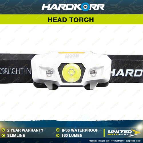 Hardkorr 160 Lumen Slimline Head Torch Headlamp IP66 Waterproof Caravan Camping