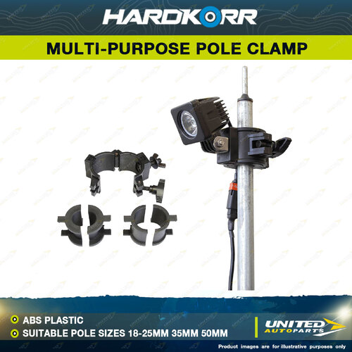 Hardkorr Multi-Purpose Pole Clamp - Suitable Pole Sizes 18-25mm 35mm 50mm