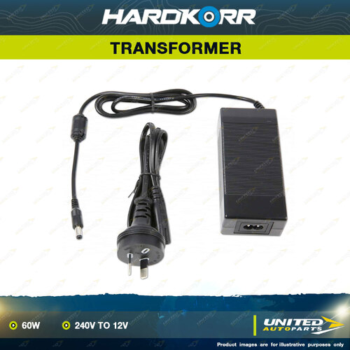 Hardkorr 60W 5A 240V to 12V Transformer - Max Output 12V DC 5.0A 60W