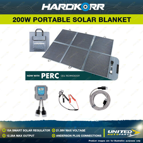 Hardkorr 200W Portable Solar Blanket with 15A Smart Solar Regulator