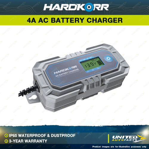 Hardkorr 4A AC Battery Charger with Automatic 6/12V DC Recognition