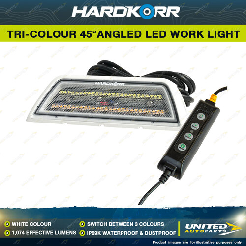 Hardkorr XDW Series Tri-Colour 45 Degree Angled LED Work Light - White