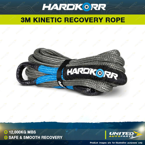 Hardkorr 3M Kinetic Recovery Rope 12000kg MBS - Safe & Smooth Recovery