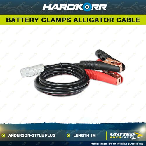 Hardkorr 1m 50A Anderson Plug to Battery Clamps Connectors Alligator Cable 12AWG