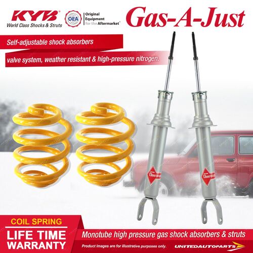 Front KYB GAS-A-JUST Shock Absorbers Super Low King Springs for FORD Falcon FG