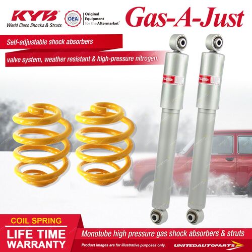 Rear KYB GAS-A-JUST Shock Absorbers Lowered King Springs for FORD Falcon FG