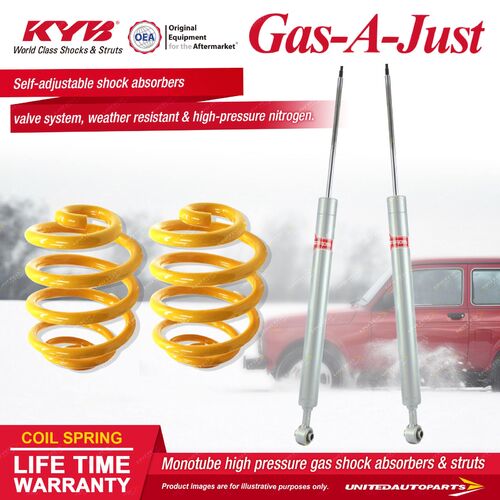 Rear KYB GAS-A-JUST Shock Absorbers Lowered King Springs for MAZDA 3 BL FWD