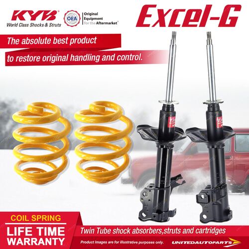 Front KYB EXCEL-G Shock Absorbers Lowered King Springs for NISSAN Pintara U12