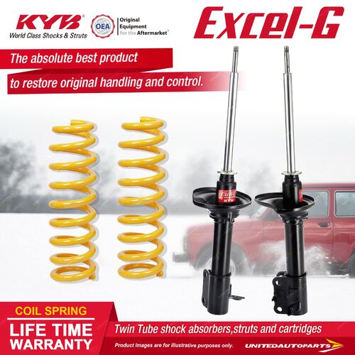 Rear KYB EXCEL-G Shock Absorbers STD King Springs for FORD Laser KF KH I4 FWD