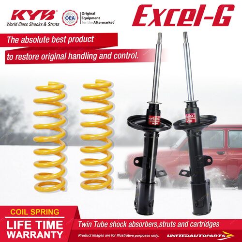 Rear KYB EXCEL-G Shock Absorbers STD King Springs for HOLDEN Nova LE LF I4 FWD