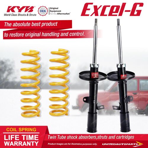 Rear KYB EXCEL-G Shock Absorbers STD King Springs for HOLDEN Nova LG I4 FWD