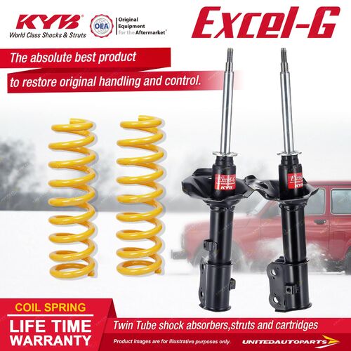 Front KYB EXCEL-G Shock Absorbers STD King Springs for HYUNDAI Excel X3 I4 FWD