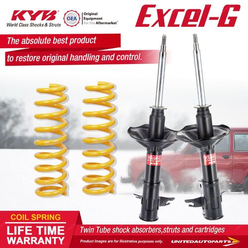 Front KYB EXCEL-G Shock Absorbers King Springs for MITSUBISHI Lancer CE Keyway