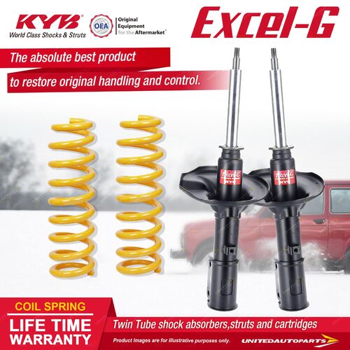 Front KYB EXCEL-G Shock Absorbers STD King Springs for MITSUBISHI Magna TR TS