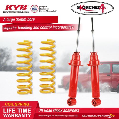 Front KYB SKORCHED 4'S Shock Absorbers STD King Springs for Pajero NM NP DIESEL