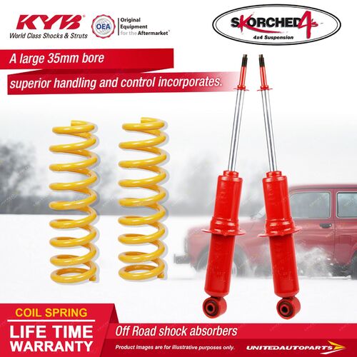 Front KYB SKORCHED 4'S Shock Absorbers King Springs for TOYOTA Prado 95 Series