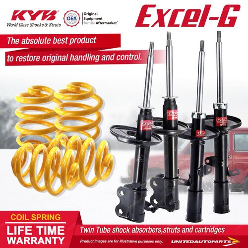 F+R KYB EXCEL-G Shock Absorbers Lowered King Springs for HOLDEN Nova LG I4 FWD