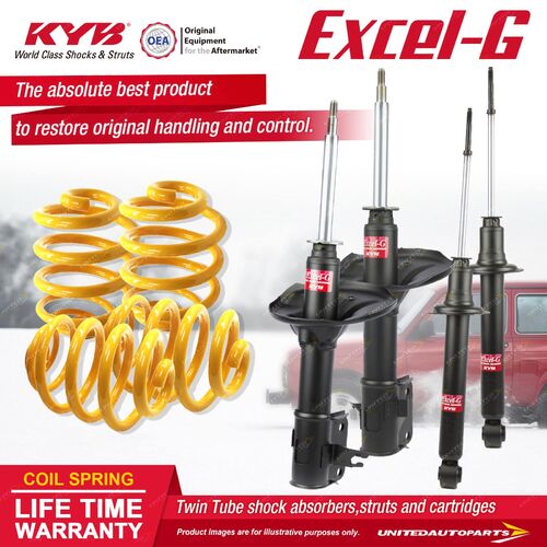 F+R KYB EXCEL-G Shock Absorbers Lowered King Springs for MITSUBISHI Magna TF TH