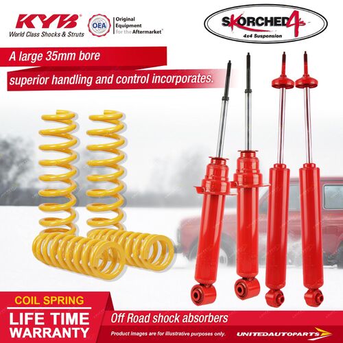 F+R KYB SKORCHED 4'S Shock Absorbers STD King Springs for Pajero NM NP DIESEL