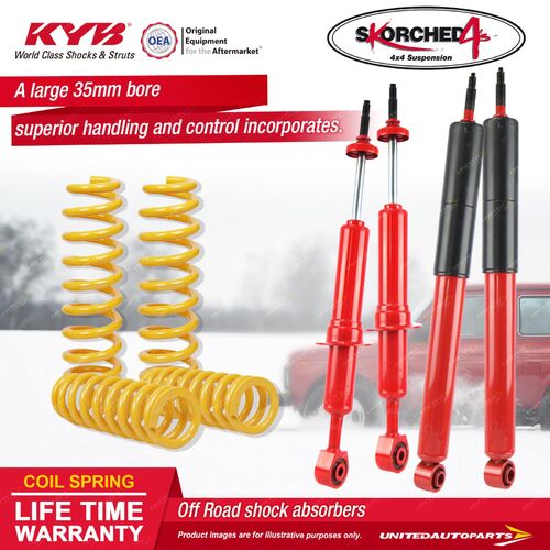 F+R KYB SKORCHED 4'S Shock Absorbers King Springs for Landcruiser UZJ200 URJ202