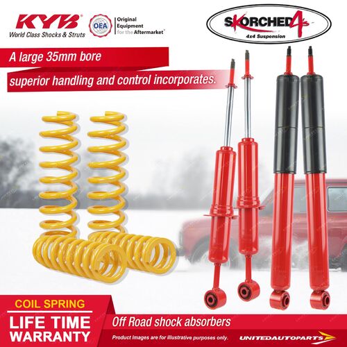 F+R KYB SKORCHED 4'S Shock Absorbers Raised King Springs for FJ Cruiser GSJ15