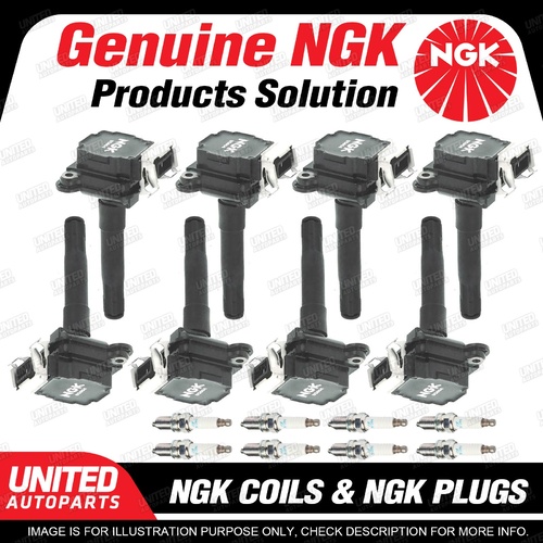 NGK 8 Spark Plugs + 8 Igniton Coils for Audi A8 D2 3.7L 4.2L V8 Premium Quality