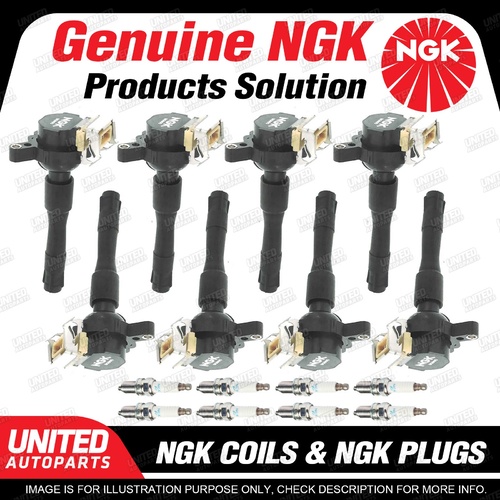 NGK 8 Spark Plugs + 8 Igniton Coils for BMW 735i E38 M5 E39 X5 E53 V8