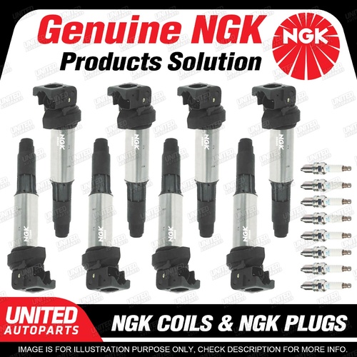 NGK 8 Spark Plugs+8 Igniton Coils for BMW 735i E65 545i E60 645Ci E63 E64 X5 E53