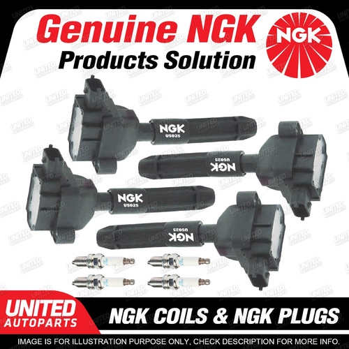 NGK 4 Spark Plugs + 4 Igniton Coils for Mercedes C180 C200 W203 CLK200K C208