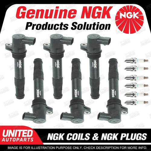 NGK 6 Spark Plugs + 6 Igniton Coils for Rover 75 J84 2.5L V6 01-05