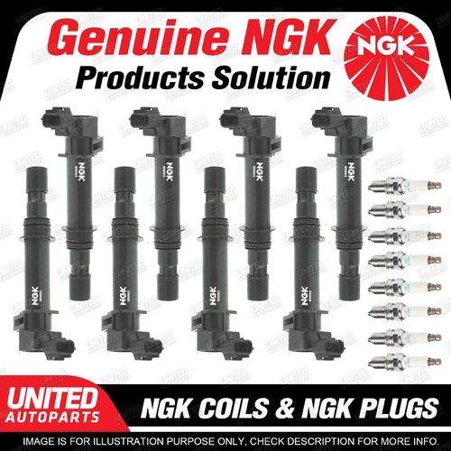 NGK 8 Spark Plugs + 8 Igniton Coils for Jeep Grand Cherokee WJ WG WH 4.7L V8