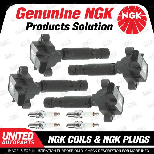 NGK 4 Spark Plugs + 4 Igniton Coils for Mercedes E250 207 SLK200 R171 E200K W211