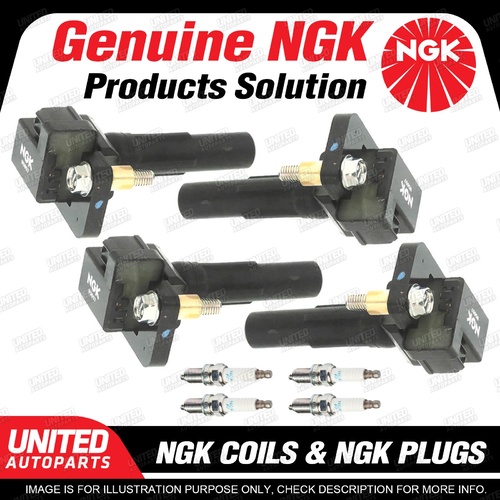 NGK 4 Spark Plugs + 4 Igniton Coils for Subaru Forester SF 2.0L 4Cyl