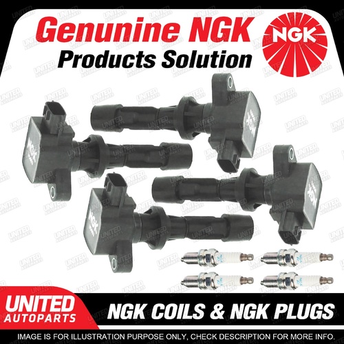 NGK 4 Spark Plugs + 4 Igniton Coils for Mazda CX-7 ER 3 BK2 BL 6 GG GH Tribute