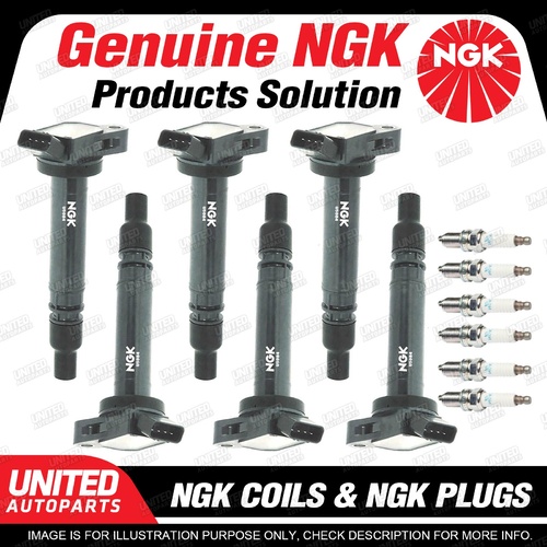 NGK 6 Spark Plugs + 6 Igniton Coils for Toyota FJ Cruiser GSJ15R 4.0L V6